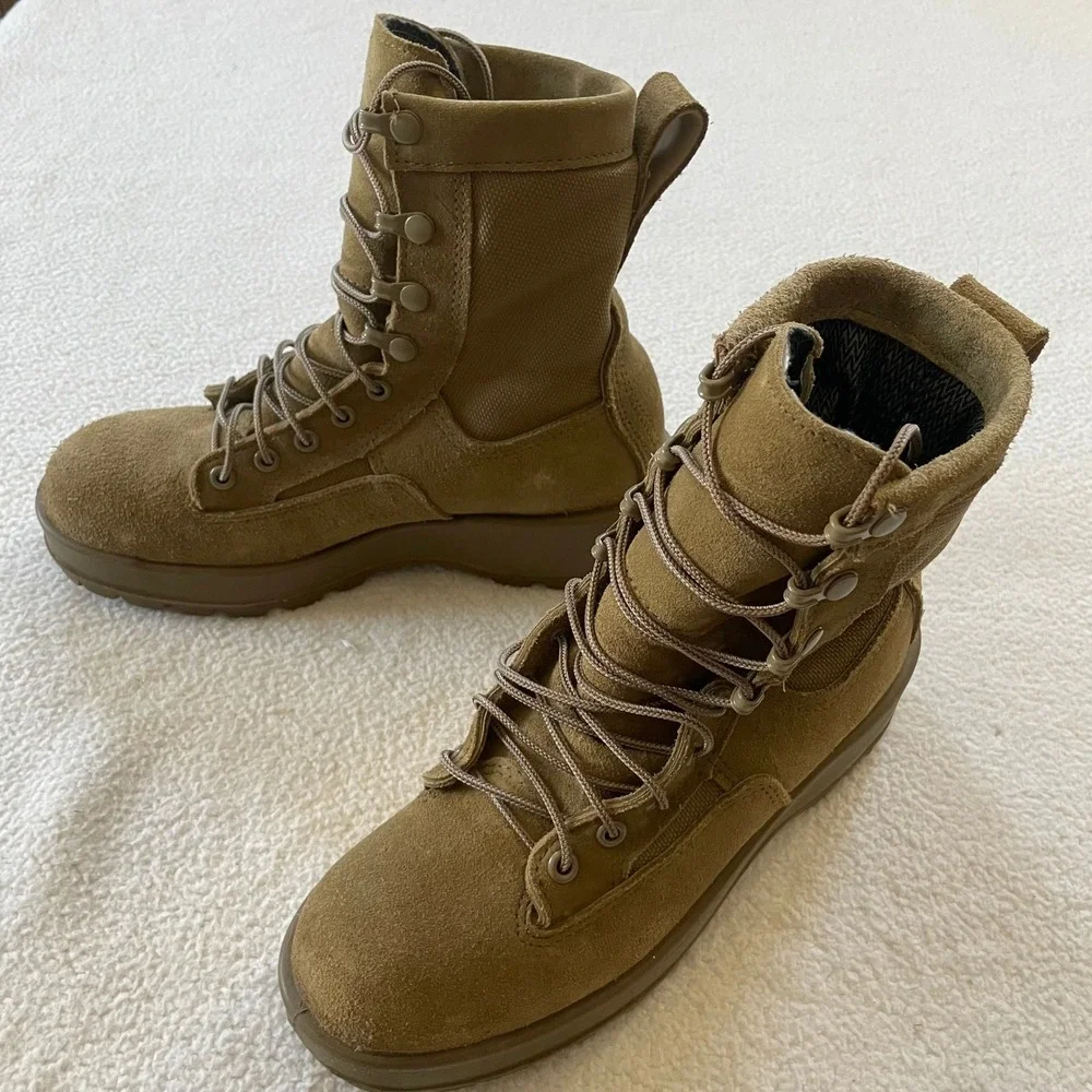 Altama Combat Boots‎ Mens 5R Tan Suede Vibram Military Flight SPE1C1